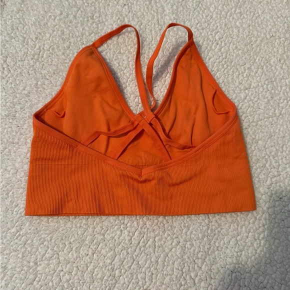 Orange Ribbed Crop Top - Picture 3 of 3